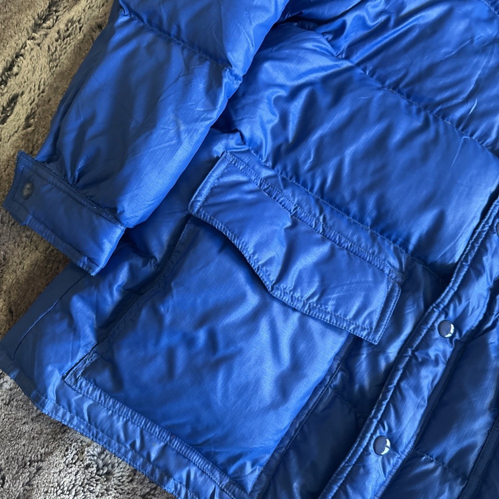 Vintage Packable Quilted Goose Down Men's Jacket Blue Outdoors Snow Small - Picture 2 of 16